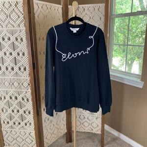 Elevenparis sweatshirt black and white rope detail logo Eleven Paris medium‎
